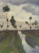 Otto Modersohn - Abend am Moorkanal