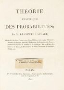 Laplace, Pierre-Simon - Théorie analytique des probabilités